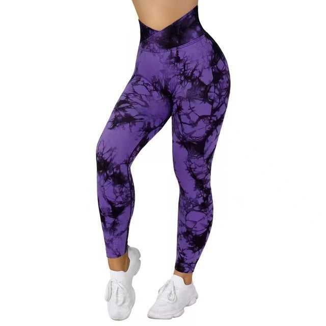 Seamless Tie Dye Leggings Women Yoga Pants Fitness Running Gym Tights | Brodtica.com - Brodtica