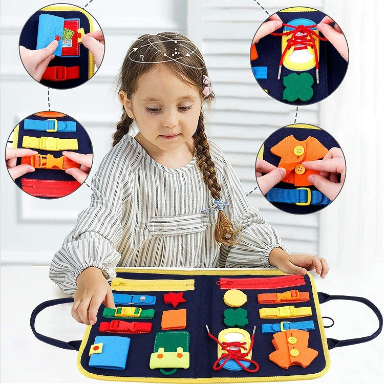 Baby Early Education Preschool Sensory Learning Toy Book Children's Busy Board Dressing And Buttoning Learning | Brodtica.com - Brodtica