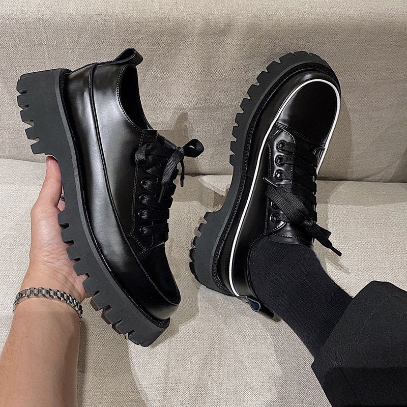 Small Heavy Bottomed Shoes Men Casual Leather Platform Shoes | Brodtica.com - Brodtica