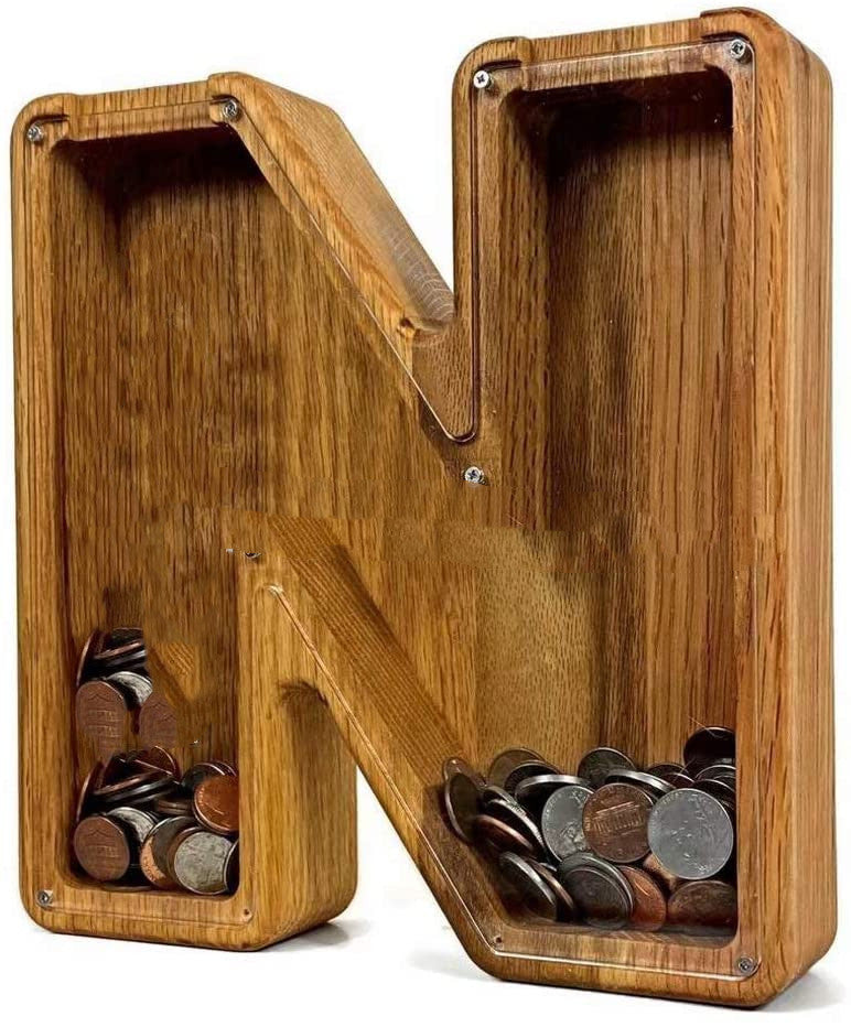 Wooden Letter Piggy Bank Creative Money Jar Nordic Style for kids savings habits | Brodtica.com - Brodtica Wooden Letter Piggy Bank Creative Money Jar Nordic Style for kids savings habits | Brodtica.com Brodtica.com | USA Wooden Letter Piggy Bank - Creative Nordic Style Piggy Bank for Kids to Develop Savings Habits. Product information Product material: oak Process: Polishing Color: A BC DEFGHI J K L MN O PQRS TU VW X YZ Category: Decoration Package: Wooden piggy bank*1