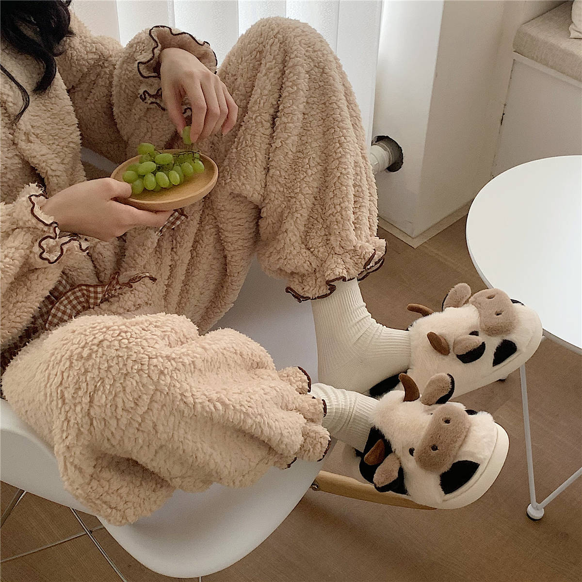 Soft and Comfy Cow House Slippers - Fluffy Cozy and Adorable Cow Print | Brodtica.com - Brodtica