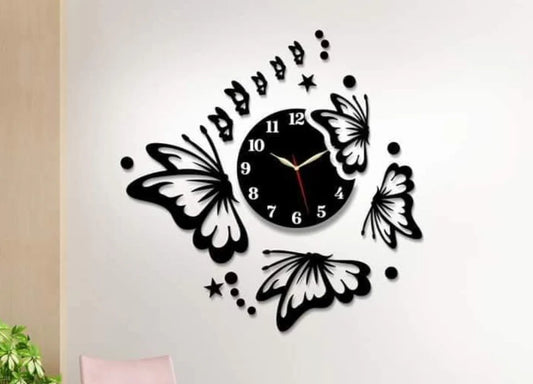 3D Butterfly Acrylic Wall Clock