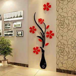 Acrylic 3D Plum Blossom Wall Vase Sticker