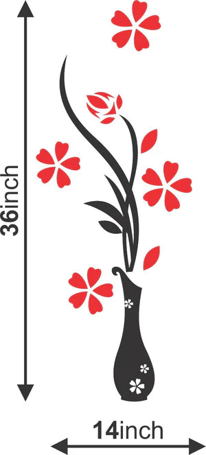 Acrylic 3D Plum Blossom Wall Vase Sticker