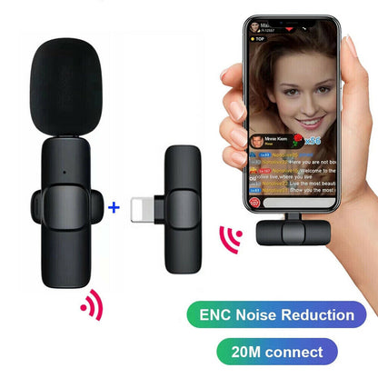 Lavalier Mini Microphone Wireless Audio Video Recording With Phone Wireless Handheld | Brodtica.com - Brodtica