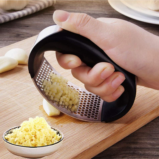 Stainless Steel Garlic Masher Garlic Press Household Manual Curve Fruit Vegetable Tools Kitchen Gadgets | Brodtica.com - Brodtica