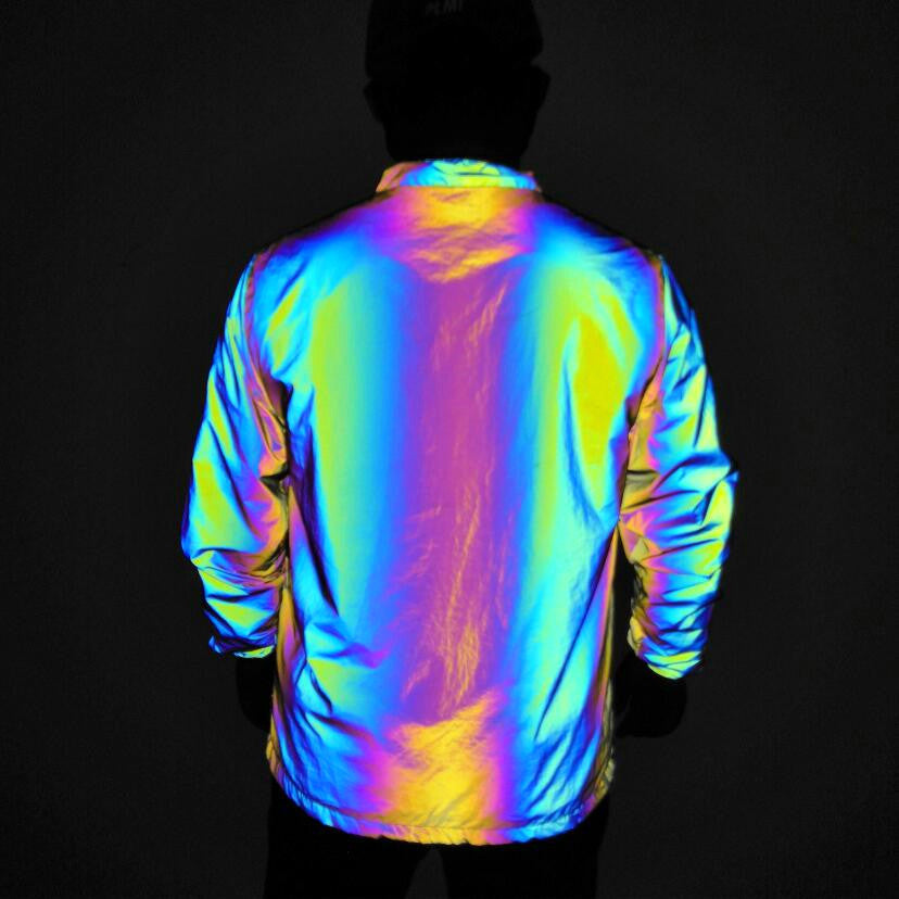 Rainbow Luminous Windbreaker Plus Size Jacket Reflective | Brodtica.com - Brodtica