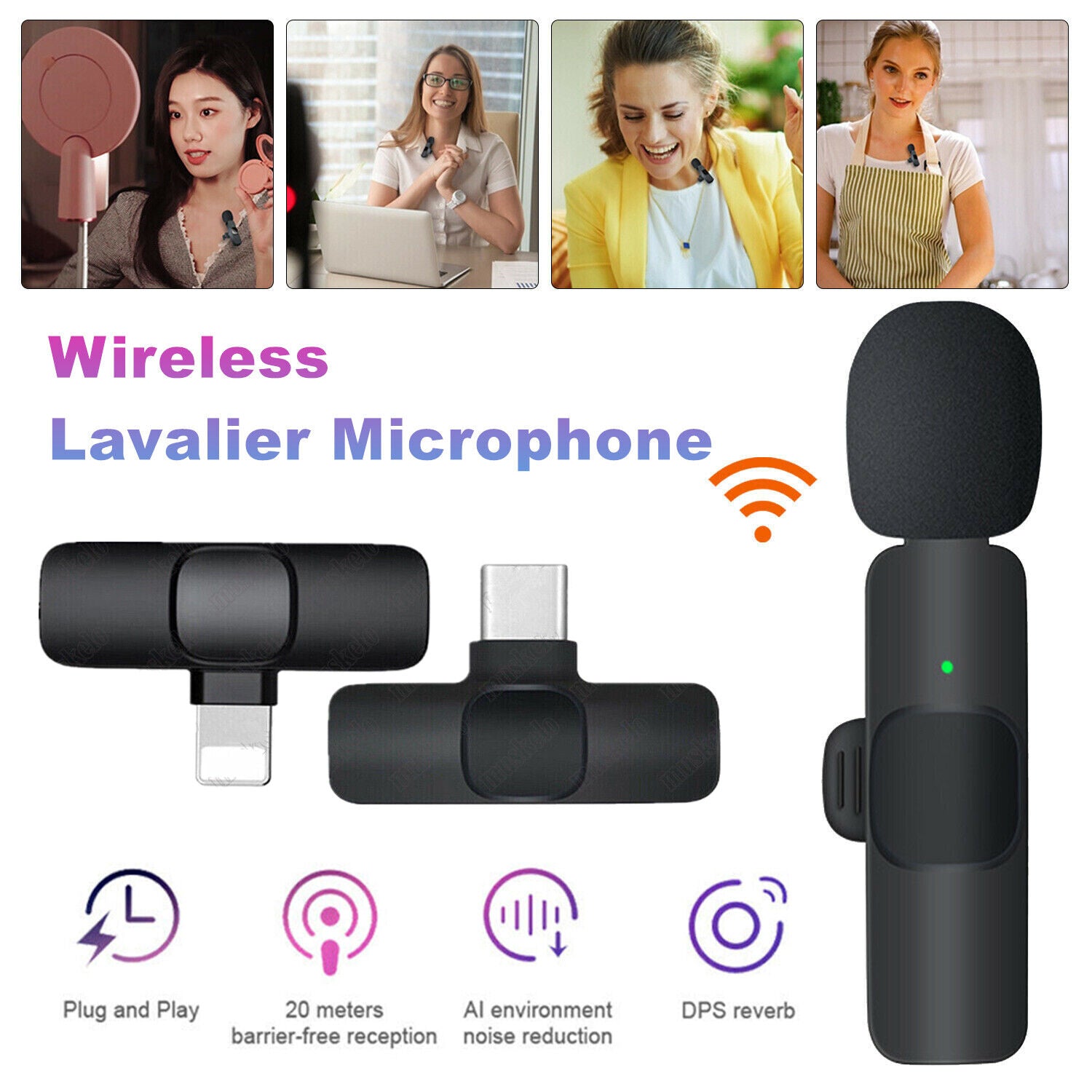 Lavalier Mini Microphone Wireless Audio Video Recording With Phone Wireless Handheld | Brodtica.com - Brodtica