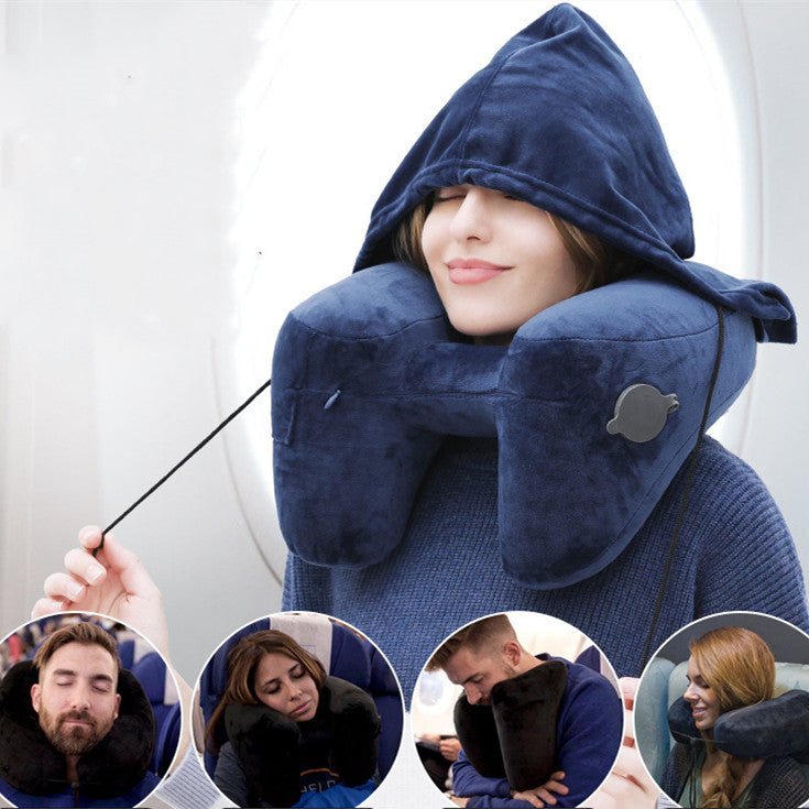 Hooded Travel Pillow Inflatable Neck Folding Lightweight Nap Car Office Airplane Sleeping Cushion Pillows  | Brodtica.com - Brodtica  Hooded Travel Pillow Inflatable Neck Folding Lightweight Nap Car Office Airplane Sleeping Cushion Pillows  | Brodtica.com Traveling, whether for business or leisure, often involves long hours on the road or in the air. In such scenarios, the quest for comfort becomes paramount. Enter the Hooded Travel Pillow from Brodtica.com – a game-changer in the world of travel comfort.