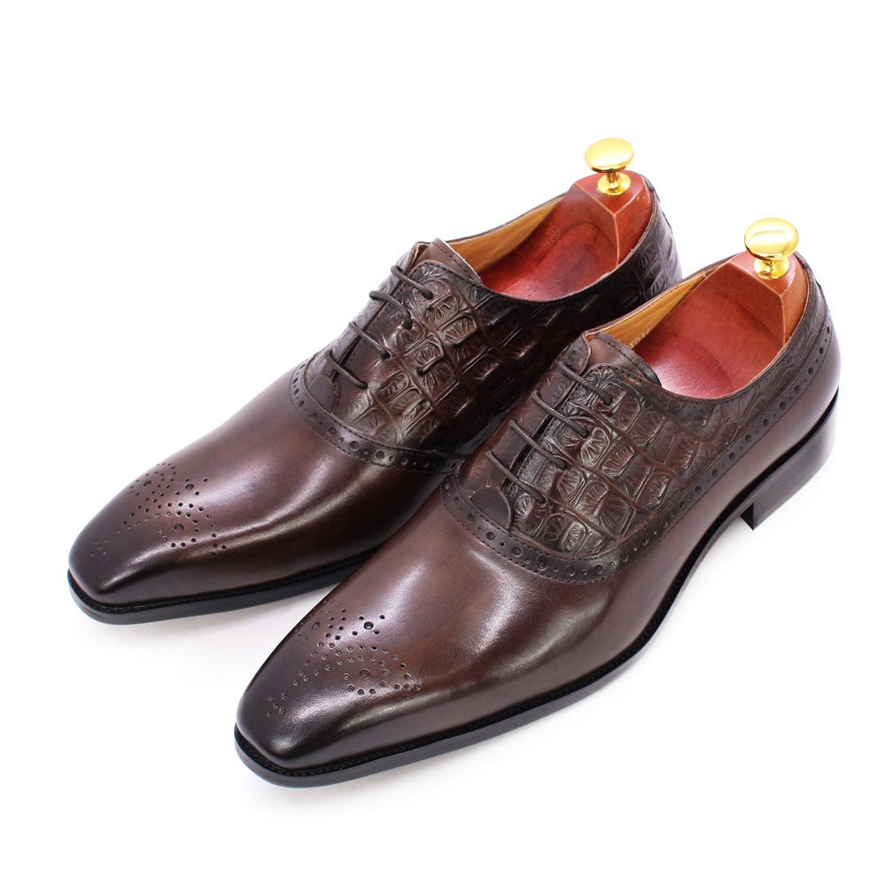 Men's Lace-up British Oxford Shoes Cowhide | Brodtica.com - Brodtica