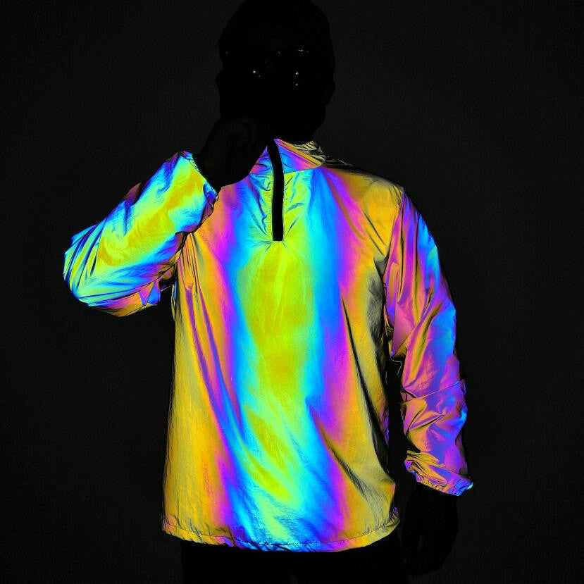 Rainbow Luminous Windbreaker Plus Size Jacket Reflective | Brodtica.com - Brodtica