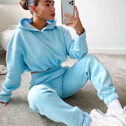 Jogging Suits For Women 2 Piece Sweat suits Tracksuits Sexy Long Sleeve Hoodie Casual Fitness Sportswear | Brodtica.com - Brodtica