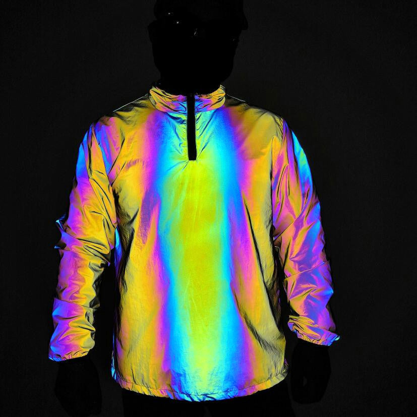 Rainbow Luminous Windbreaker Plus Size Jacket Reflective | Brodtica.com - Brodtica