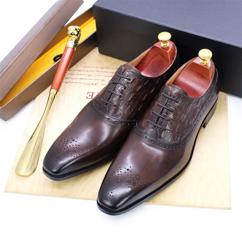 Men's Lace-up British Oxford Shoes Cowhide | Brodtica.com - Brodtica