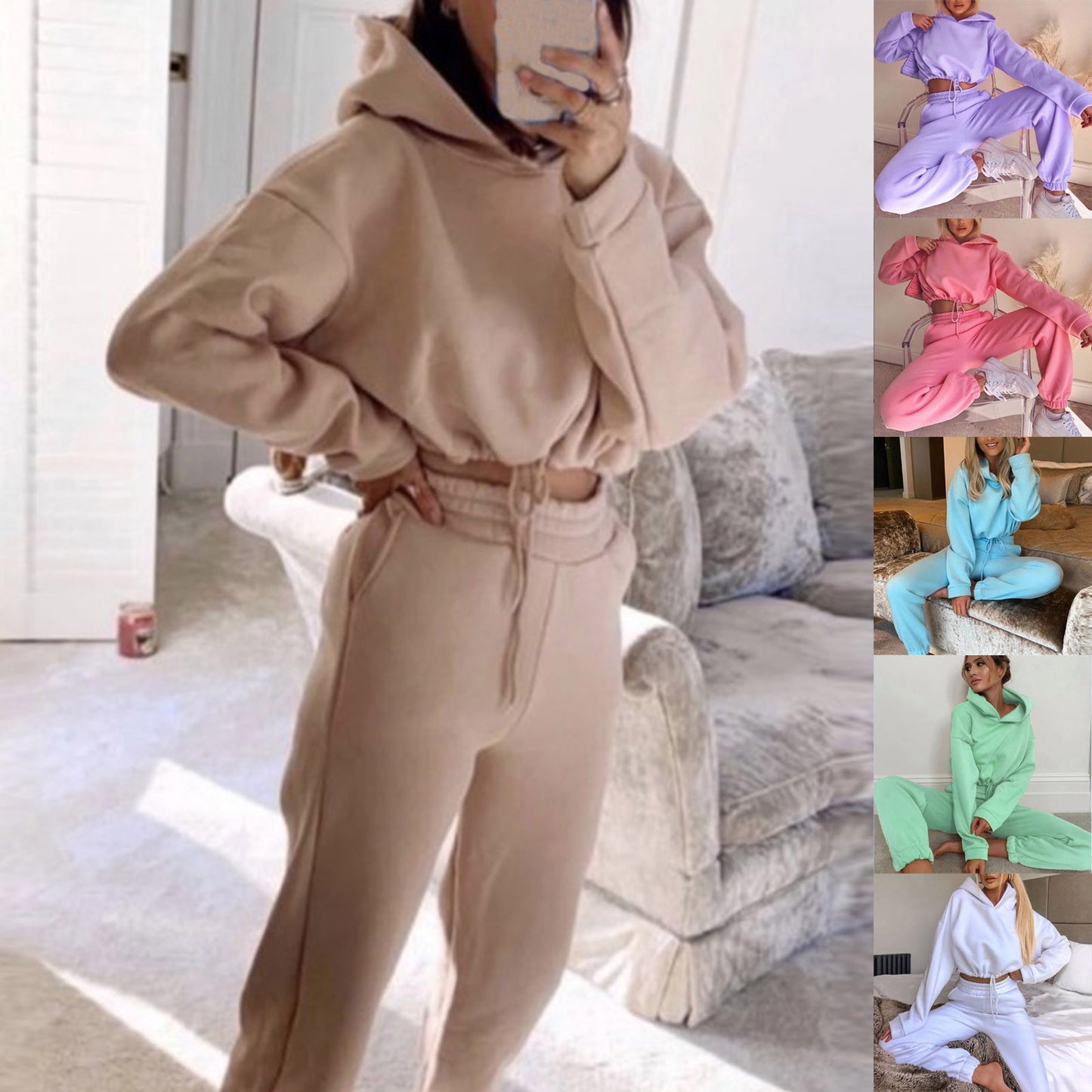 Jogging Suits For Women 2 Piece Sweat suits Tracksuits Sexy Long Sleeve Hoodie Casual Fitness Sportswear | Brodtica.com - Brodtica